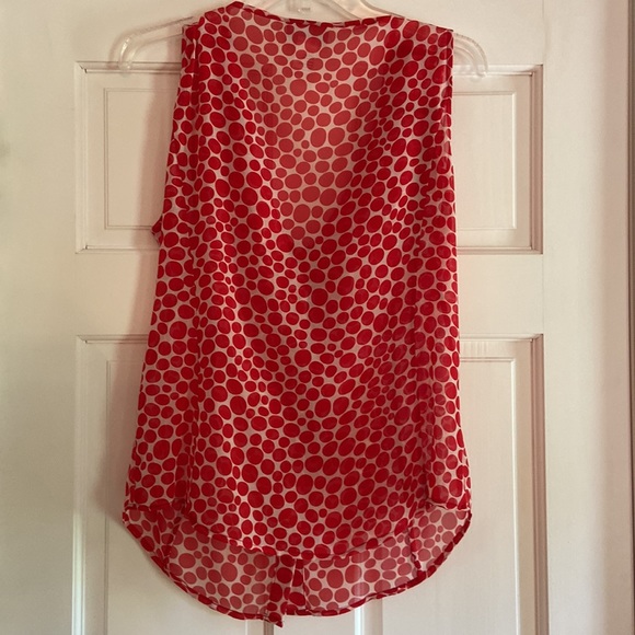Soft Surroundings Red Polka Dot Blouse Med - Picture 4 of 5